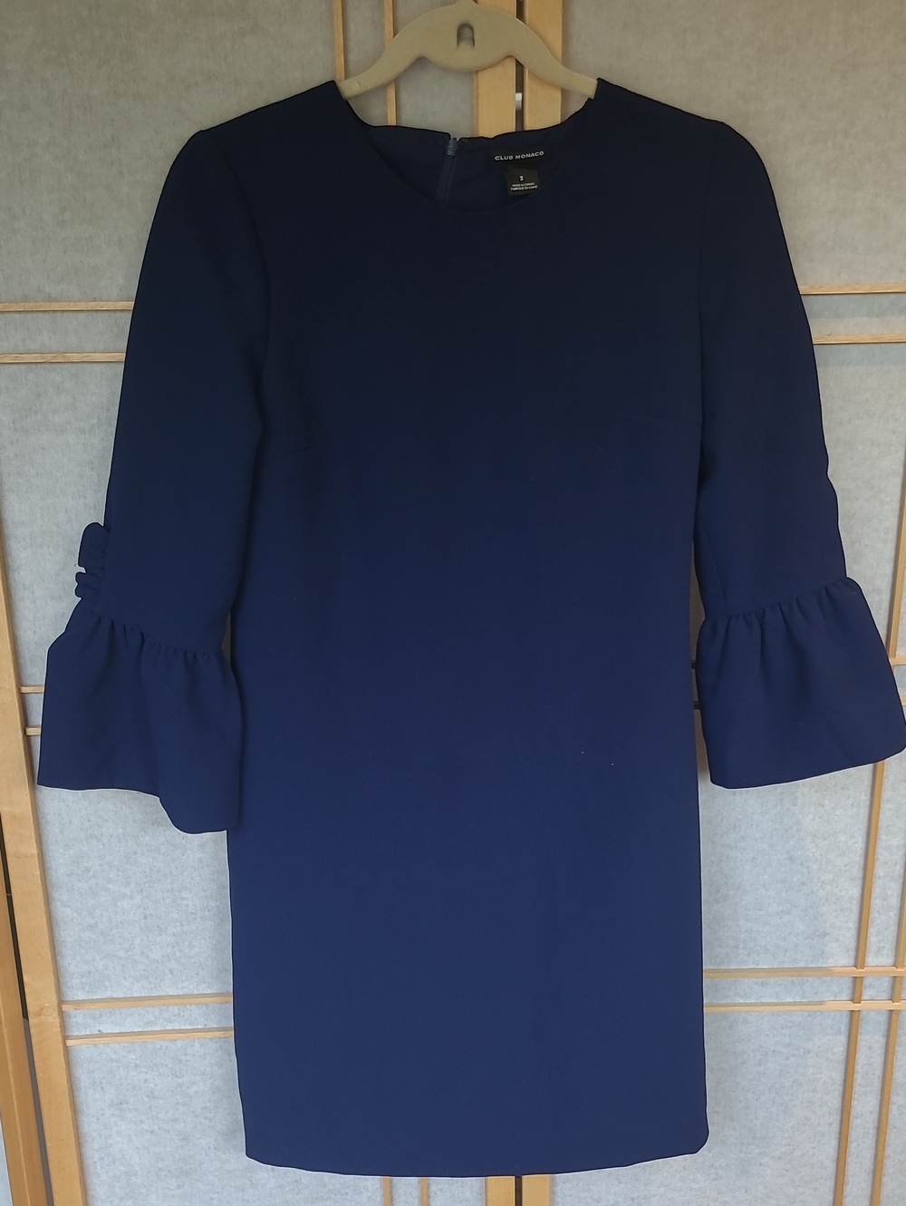 Club Monaco Navy Bell Sleeve Shift Dress